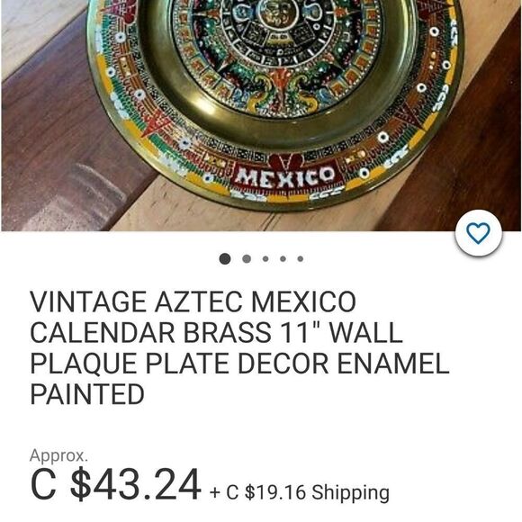 Vintage large brass decorative plate - Picture 9 of 9